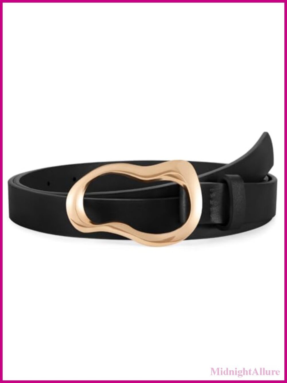 XZQTIVE Women's PU Leather Fashion Belt with Gold Frame Buckle